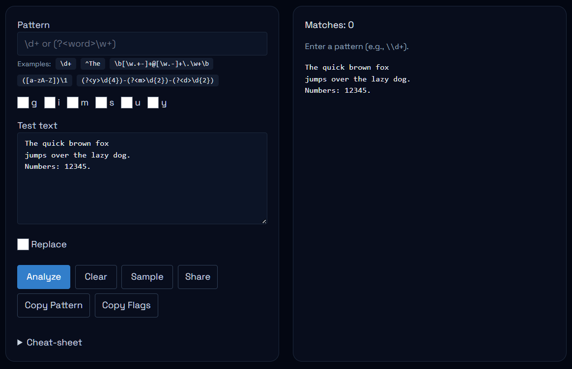Regex Tester Tool